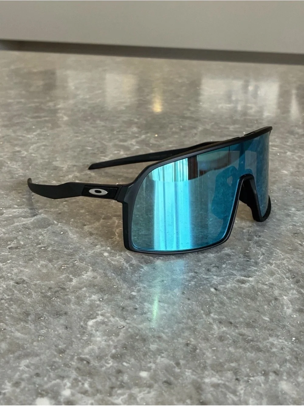 Oakley Shield Sunglasses with Blue Mirrored Lenses